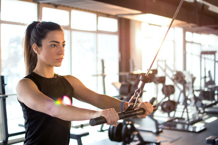 Young woman at a health club