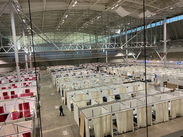 The Boston Hope field hospital was constructed inside the Boston Convention and Exhibition Center.