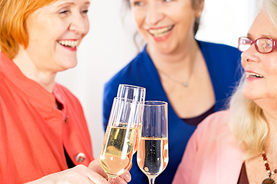 women drinking champagne