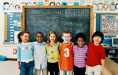 Kids in classroom.