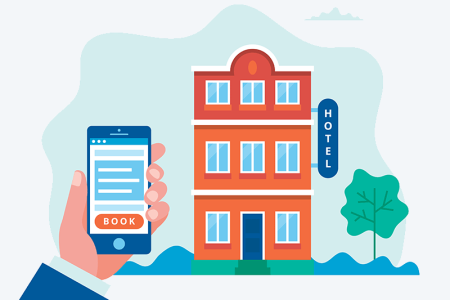 Hotel booking illustration