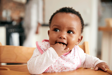 Happy baby with eczema.