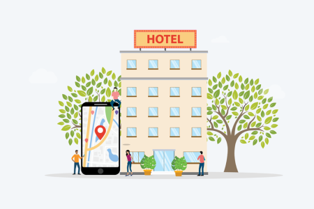 Illustration of a hotel