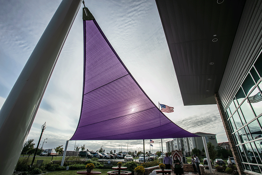 Shade structure at St. Joseph YMCA, in St. Joseph, Missouri.