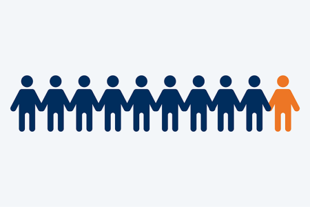 Icon graph showing that one out of ten Americans have atopic dermatitis