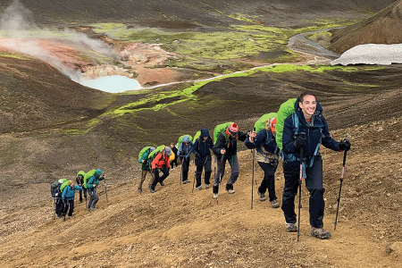 Group of hikers raising funds for the AAD's Skin Cancer, Take a Hike! program