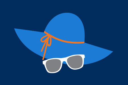 Hat and sunglasses icon